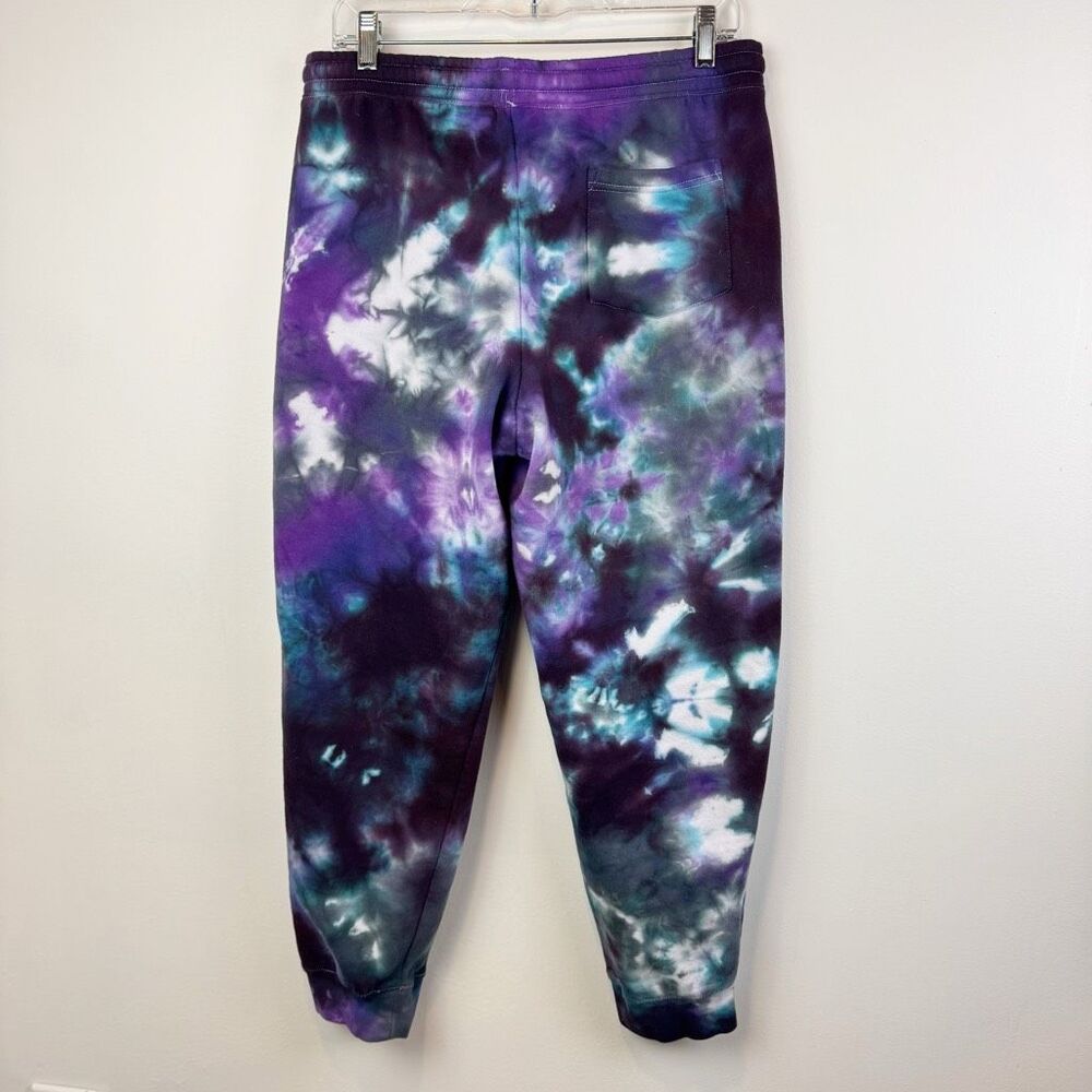 Tipsy Tie Dye Galaxy Tie-Dye Jogger Sweatpants Purple Teal Cotton Size M - Picture 4 of 8